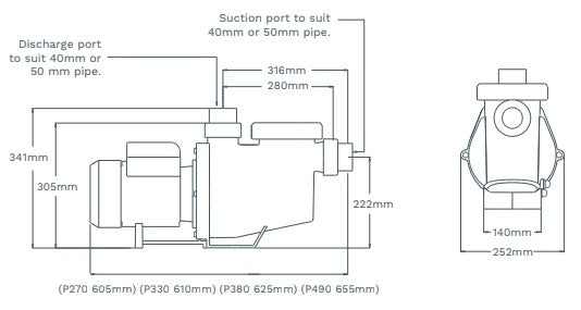 Oasis - P330 1.25HP Pool Pump